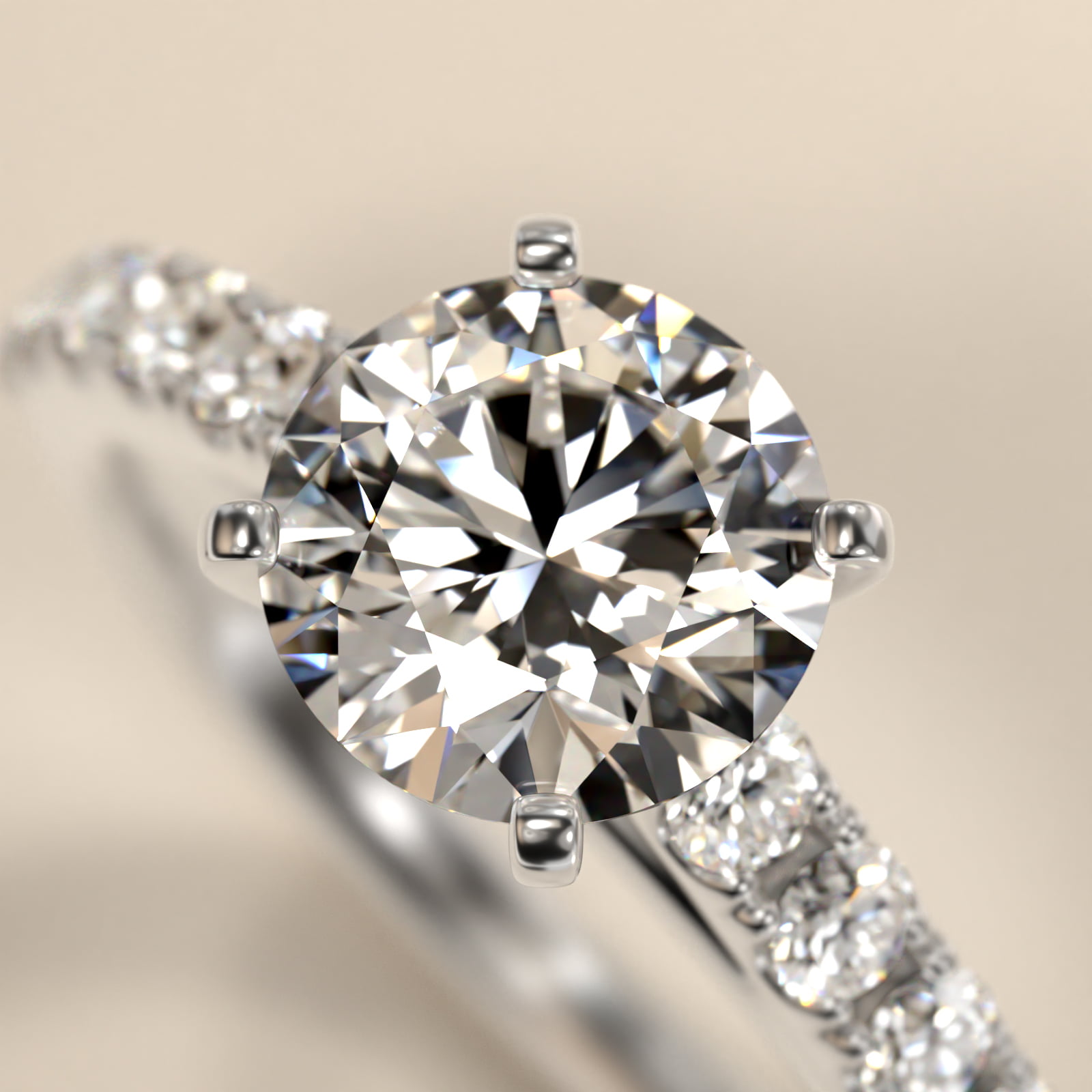 Riviera Cathedral Pavé Diamond Engagement Ring in 14k White Gold (1/2 ct. tw.)
