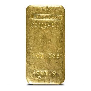 100.33 oz Engelhard Gold Bar (998.9 Fine)